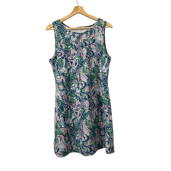 Nuu Muu Dress Womens Large Printed Keyhole Neckline Stretch - Picture 1 of 10